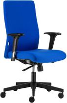 Kancelárska stolička, textilné čalúnenie, čierny podstavec, "BOSTON", modrá