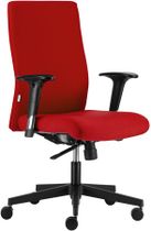 Kancelárska stolička, textilné čalúnenie, čierny podstavec, "BOSTON", červená