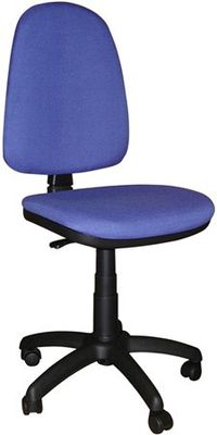 Kancelárska stolička, textilné čalúnenie, čierny podstavec, "Megane", modrá