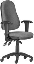 Kancelárska stolička, textilné čalúnenie, čierny podstavec, s opierkami rúk, "XENIA ASYN", sivá