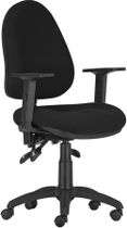 Kancelárska stolička, textilné čalúnenie, s opierkami rúk, "PANTERGOS LX", čierna
