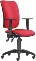 Kancelárska stolička, textilný poťah, nastaviteľné opierky, čierny podstavec, "CINQUE ASYN" červená