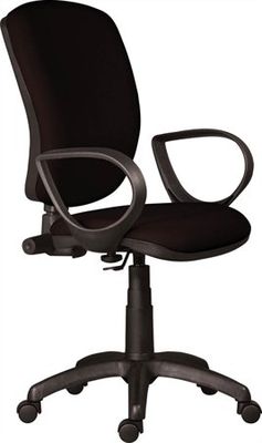 Kancelárska stolička, textilové čalúnenie, čierny podstavec, "Nuvola", čierna