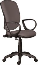 Kancelárska stolička, textilové čalúnenie, čierny podstavec, "Nuvola", sivá
