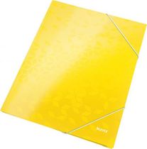 Kartónový obal lesklý s gumičkou Leitz WOW žltý