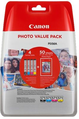 Cartridge Canon CLI-571 BK/C/M/Y pack + PP201 10x15
