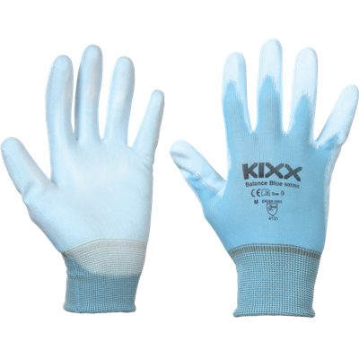 KIXX BALANCE BLUE rukavice nylon PU dlaň, nebeská modrá