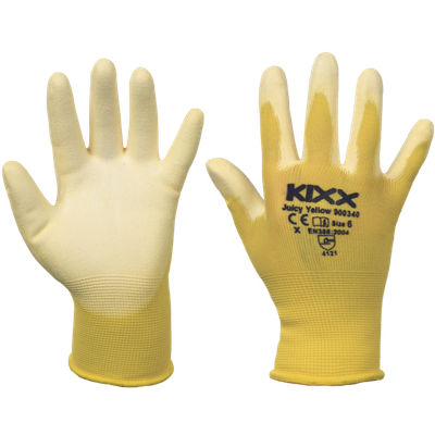 KIXX JUICY YELLOW rukavice nylon PU dlaň, žltá
