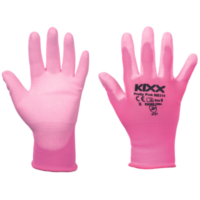KIXX PRETTY PINK rukavice nylon PU dlaň ružová