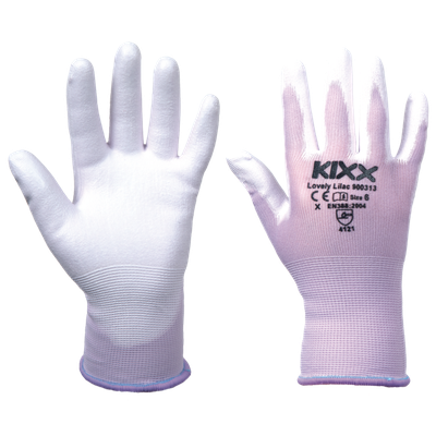 KIXX LOVELY LILAC rukavice nylon PU dlaň, sv.fialová