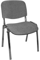 Konferenčná stolička, sivé čalúnenie, chrómová konštrukcia, "Taurus"