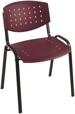 Konferenčná stolička "TAURUS", plastová s dierkami, bordová