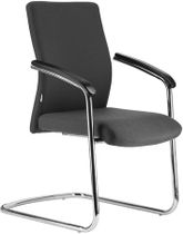Konferenčná stolička, textilné čalúnenie, chrómová stolička, "BOSTON/S", sivá