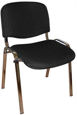 Konferenčná stolička, textilové čalúnenie, chrómová konštrukcia, "Taurus", čierna