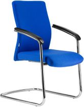 Konferenčné stoličky, textilné čalúnenie, chrómovaná konštrukcia, "BOSTON/S", modrá