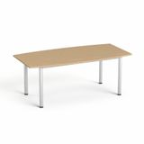 Konferenčný stôl, s oblúkom, so sivou kovovou nohou, 80/95x190 cm, MAYAH 