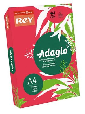 Kopírovací papier, farebný, A4, 80 g, REY "Adagio", intenzívny červený