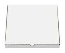 Krabica na pizzu z vlnitej lepenky 32 x 32 x 3 cm ROVNÝ ROH ostrá [100 ks] Biela