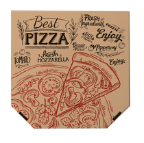 Krabica na pizzu z vlnitej lepenky 33 x 33 x 3 cm [100 ks] WGO - best