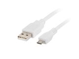 LANBERG Kabel USB 2.0 AM/Micro, 1m, bílý
