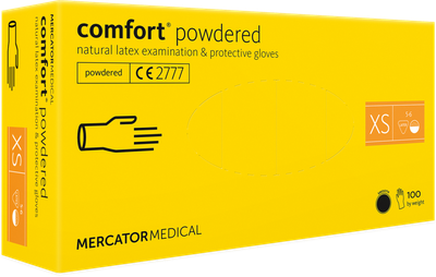 Latexové rukavice MERCATOR comfort® powdered - (100 ks/bal)