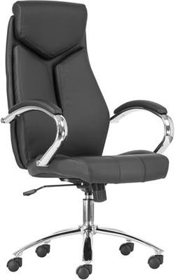 Manažérska stolička, chrómový podstavec, "KENT", čierna/čierna