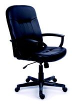 Manažérska stolička, hojdací mechanizmus, čierna bonded koža, čierny podstavec, MaYAH "Boss"