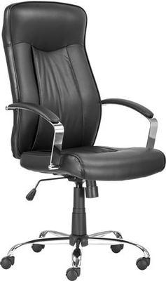 Manažérska stolička, koženka, chrómovaný podstavec, "MONTGOMERY", čierna