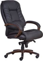 Manažérska stolička, umelá koža, čierny podstavec, "Buffalo PU", čierna