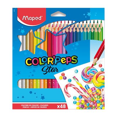 MAPED Color Peps farebné ceruzky, sada ,trojhranné telo, 48 rôznych farieb