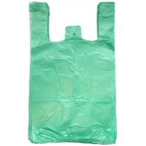 Mikrotenové tašky HDPE košielkové 16 + 12 x 30 cm (3 kg) zelené - 100 ks