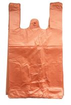 Mikrotenové tašky HDPE košielkové 30 + 16 x 52 cm (10 kg) oranžové - 100 ks