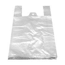 Mikrotenové tašky HDPE košielkové 30 + 20 x 60 cm (10 kg) biele - 50 ks