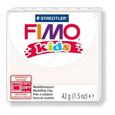 Modelovacia hmota, 42 g, FIMO "Kids" , biela