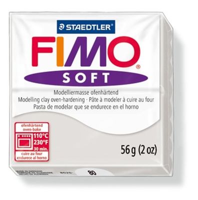 Modelovacia hmota, 56 g, FIMO "Soft", sivá