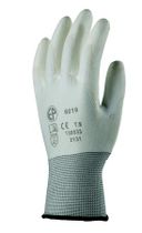 Montážne rukavice, biele, na dlani namočené do polyuretánu, veľkosť: 9