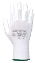Montážne rukavice, na dlani namočené do polyuretánu, veľkosť: 8, biele