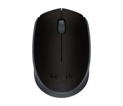 Myš, bezdrôtová, optická, stredná veľkosť, USB, LOGITECH "M171", čierna
