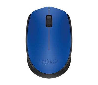 Myš, bezdrôtová, optická, stredná veľkosť, USB, LOGITECH "M171", modrá