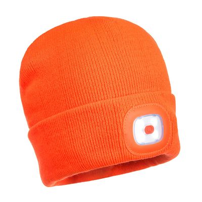PORTWEST B028 Nabíjateľná Dvoj LED čiapka Oranžova