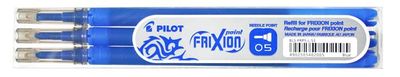 Náplň do rollerov, 0,25 mm, ostrý hrot, odstrániteľné písmo, PILOT "Frixion Point" 05, modrá