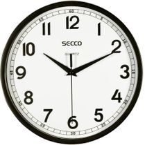 Nástenné hodiny, 24 cm,  SECCO, čierne