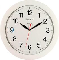 Nástenné hodiny, 28 cm,  SECCO, biely rám