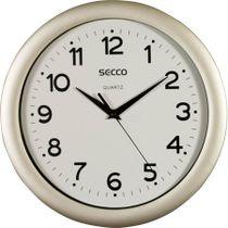 Nástenné hodiny, 30 cm, SECCO "Sweep Second", strieborný rám