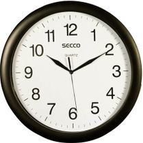 Nástenné hodiny, 32 cm,  SECCO, čierny rám