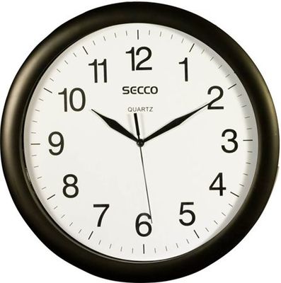 Nástenné hodiny, 32 cm,  SECCO, čierny rám