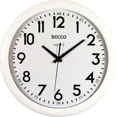 Nástenné hodiny, 40 cm, SECCO, biely rám