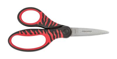 Nožnice, školské, 15 cm, FISKARS "Softgrip", čierna a červené