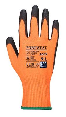 Ochranné rukavice, HPPE, odolné proti prerezaniu, XL, "Cut 5", oranžová
