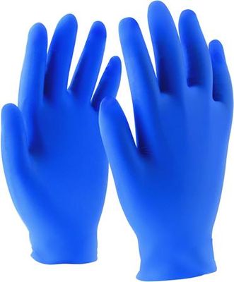 Ochranné rukavice, jednorazové, nitril, veľkos: S, nepudrované "Blueracer", modré